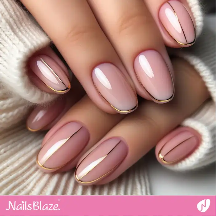 Outlined Short Nails for Work and Office | Professional Nails - NB1709